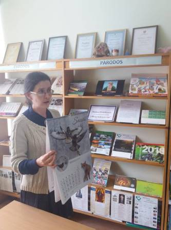 Kalendorių kolekcijos pristatymas Užvenčio bibliotekoje